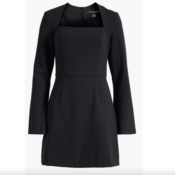 NEW FRENCH CONNECTION Black WHISPER Bell Sleeve SQUARE NECK Mini DRESS US 8 - Picture 16 of 16